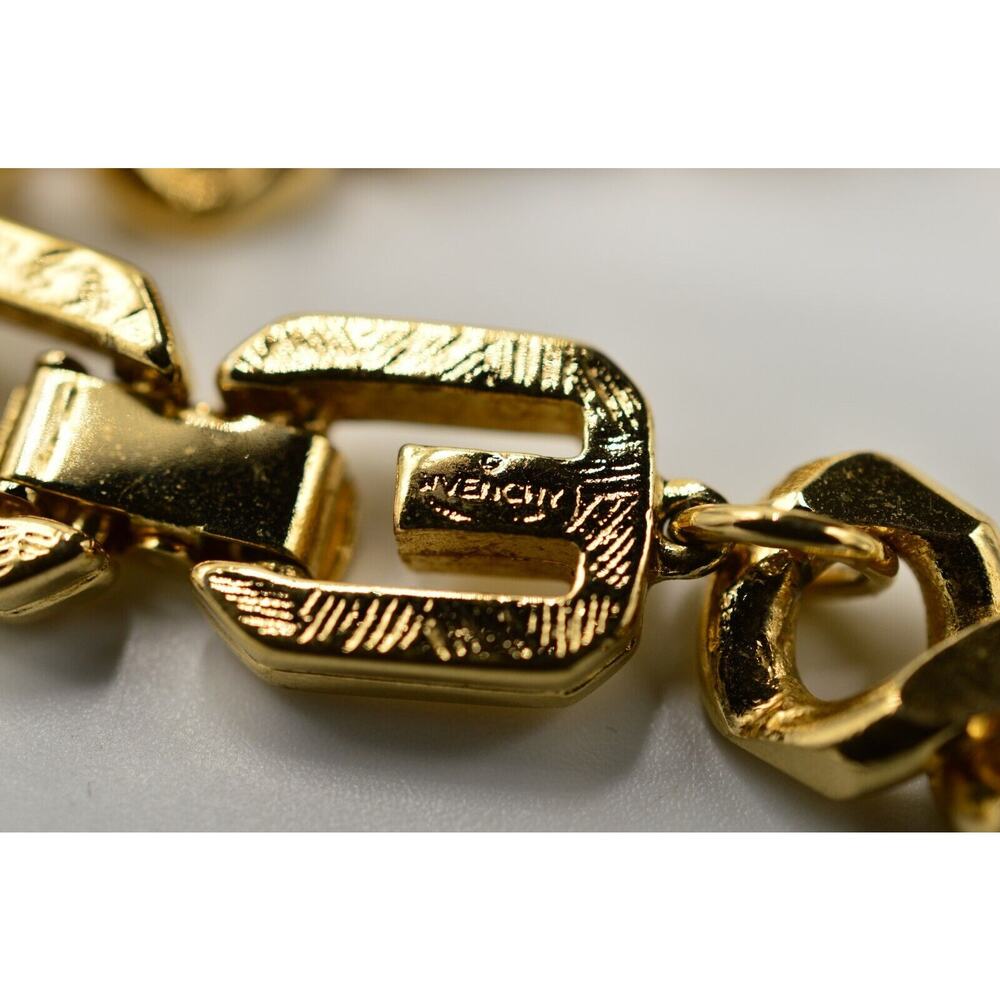 Givenchy Vintage 30" Cuban Chain Necklace Heavy Chunky Gold Signed 1980s Bin2C - Picture 12 of 12